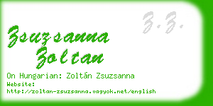 zsuzsanna zoltan business card